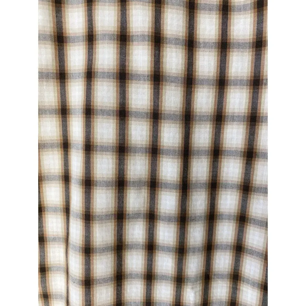 Banana Republic Shirt Mens Medium NEW Soft Wash Slim Fit Brown Plaid Long Sleeve